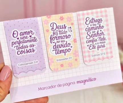 Marca-páginas magnético(Kit com 3unidades)